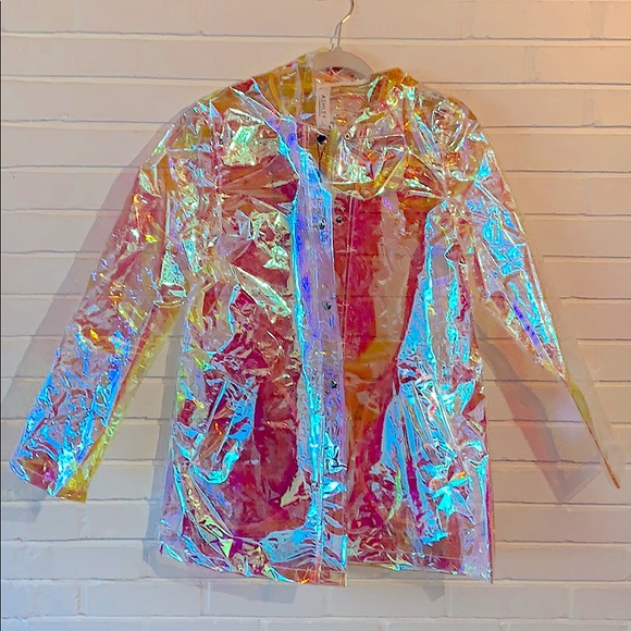 26 International Jackets & Blazers - Holographic / Iridescent Rain Coat Size Small
